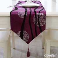 Tissus peluche modernes violet stripe chemin de table 33cm x 180cm - B013AN9WQQ